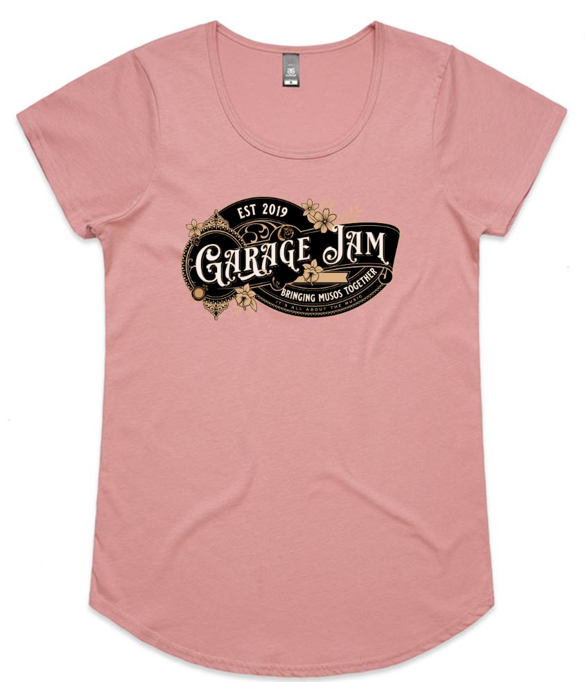 Pink Womens Garage Jam Tee - Round Neck Only