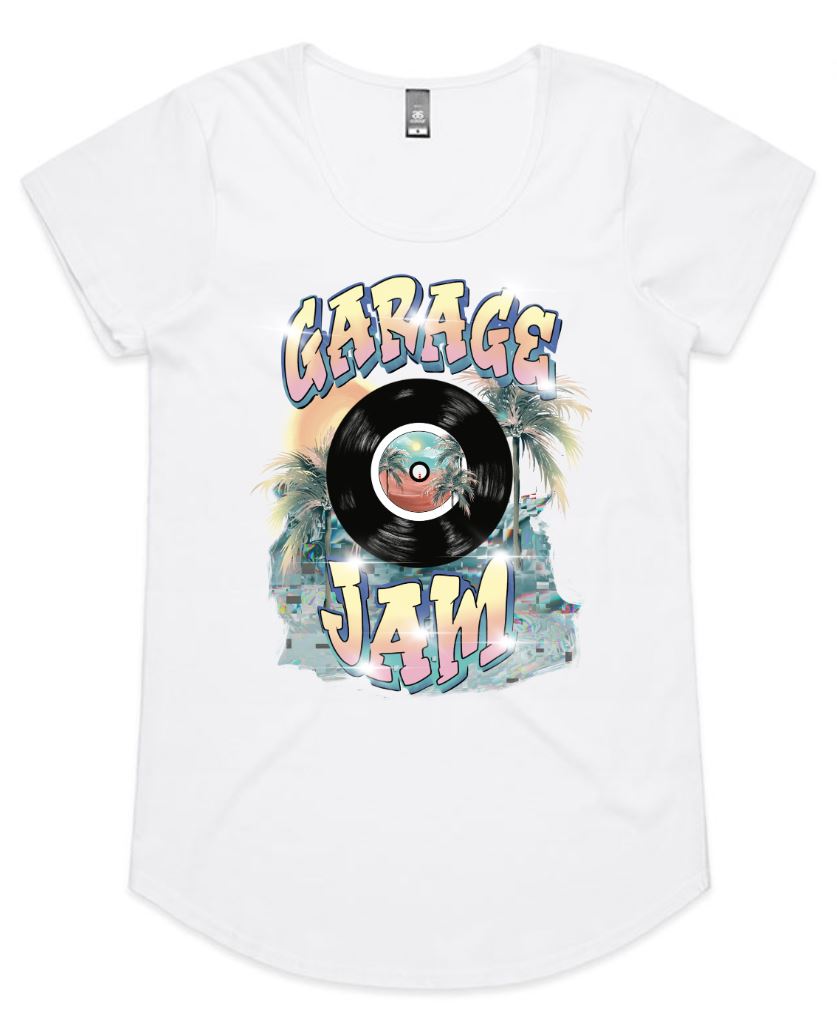 Womens Graffiti Garage Jam Tee - Round Neck Only